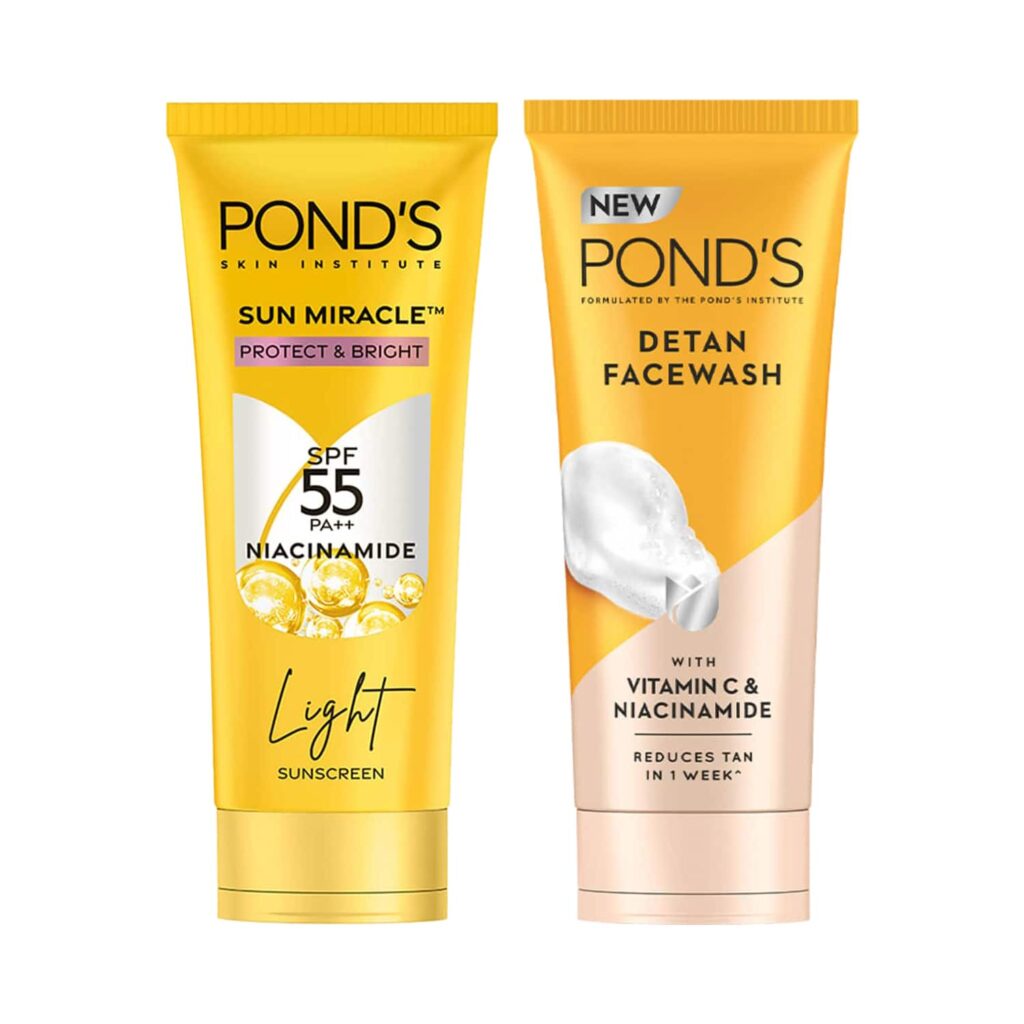 Ponds Sunscreen SPF 50 + Detan Facewash Combo - Pond's