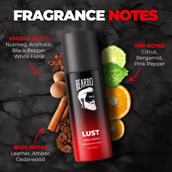 Power & Lust Long Lasting Deo Body Spray Combo For Men (2 pcs) - Beardo