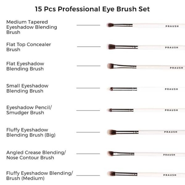 Praush Beauty 15 Pcs Professional Eye Blending Brush Set - Praush Beauty