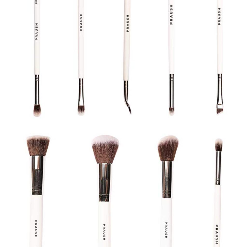 Praush Beauty 9 Pcs Professional Makeup Brush Set For Face & Eyes With Makeup Pouch - Praush Beauty
