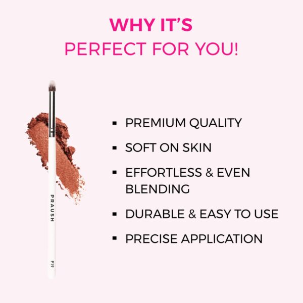 Praush Beauty Eyeshadow Pencil Smudger Brush - P19 (1Pc) - Praush Beauty