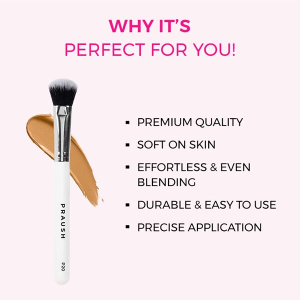 Praush Beauty Professional Dense Tapered Concealer Foundation Brush- P20 (1Pc) - Praush Beauty