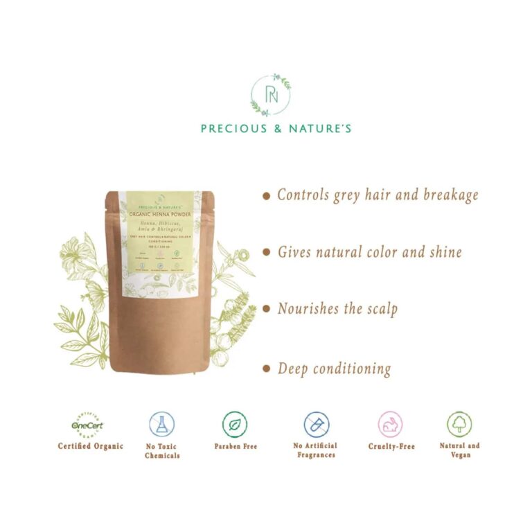 Precious & Nature's Organic Henna & Indigo Powder Set (2Pcs) - Precious & Nature's