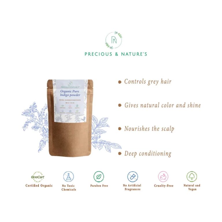 Precious & Nature's Organic Henna & Indigo Powder Set (2Pcs) - Precious & Nature's