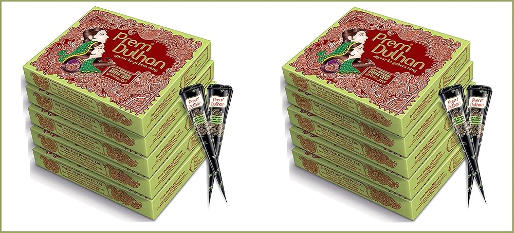 Prem Dulhan Mehendi Cone 12pc in 1 box - Pack of 10