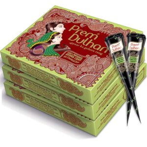 Prem Dulhan Mehendi Cone 12pc in 1 box - Pack of 3