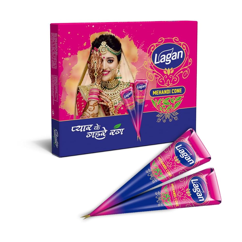 Premium Lagan Mehandi Cone by Pushp Henna (Pack of 12) | Fast Colour Henna Cone | Bridel Mehndi Cone | Instant Mehendi | Mehndi Design