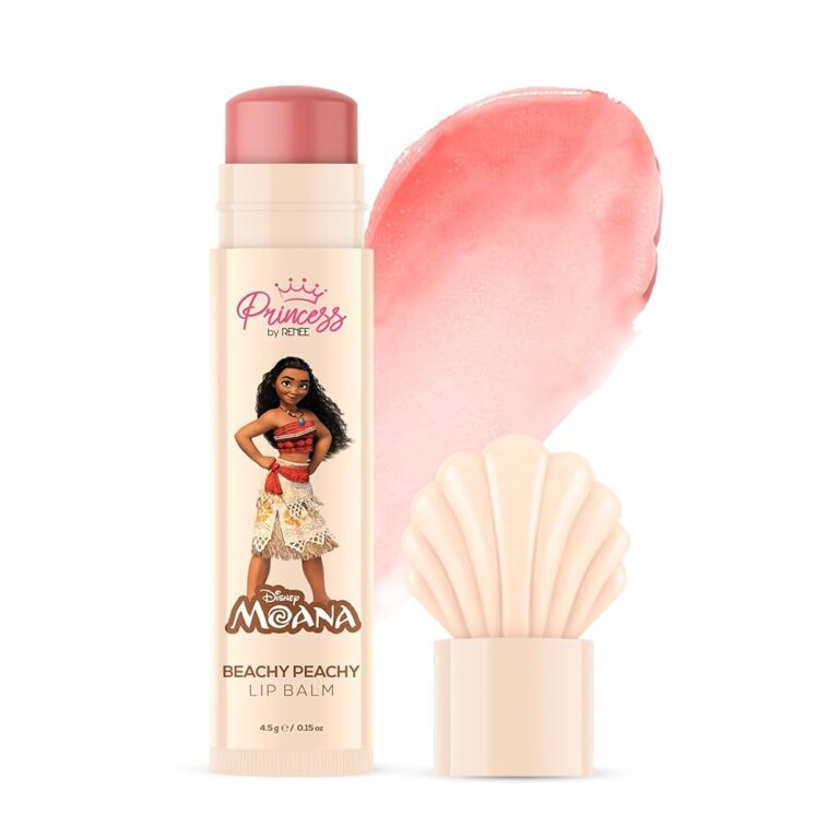 Princess by RENEE Disney Moana Beachy Peachy Lip Balm, For Smooth, Nourished & Deep Moisture Lips, Lightweight & Long-Lasting, Soft Peach Tint, Vitamin E, Shea Butter & Sweet...