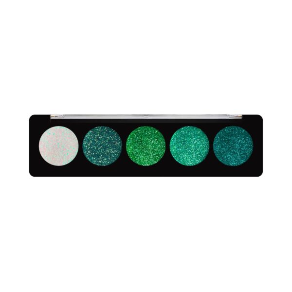 Profusion Cosmetics 5 Shade Glitter Eye Shadow Pallete - Emerald Gems (4.5 g) - Profusion Cosmetics