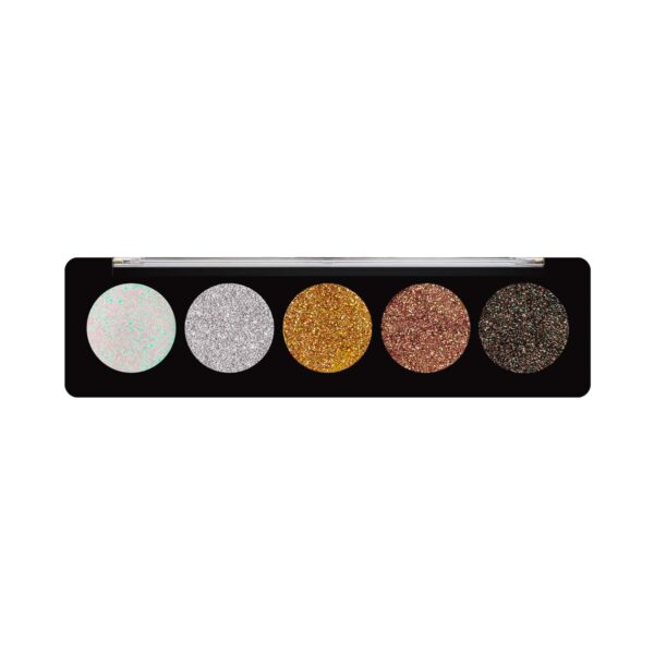 Profusion Cosmetics 5 Shade Glitter Eye Shadow Pallete - Onyx Gems (4.5 g) - Profusion Cosmetics