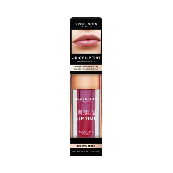 Profusion Cosmetics Juicy Lip Tint Nourishing Lip Oil - Blissful Berry (4.5ml) - Profusion Cosmetics