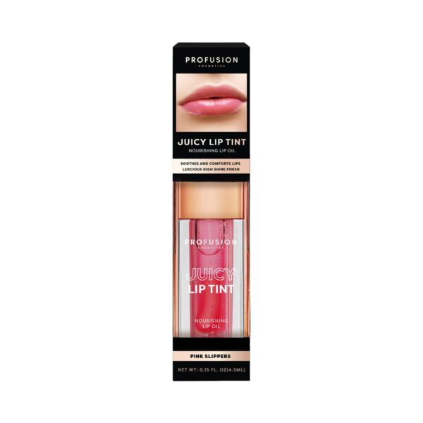 Profusion Cosmetics Juicy Lip Tint Nourishing Lip Oil - Pink Slippers (4.5ml) - Profusion Cosmetics