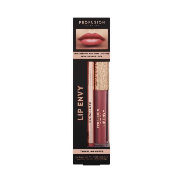 Profusion Cosmetics Lip Envy Lip Gloss & + Lip Liner Duo - Twinkling Mauve (3.5ml + 0.3g) - Profusion Cosmetics