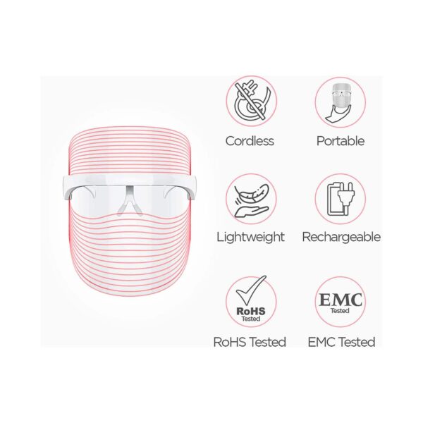Protouch 3 in 1 LED Face Mask - Anti-Ageing & Anti-Acne, Facial Glow Mask For Clean & Clear Skin - Protouch