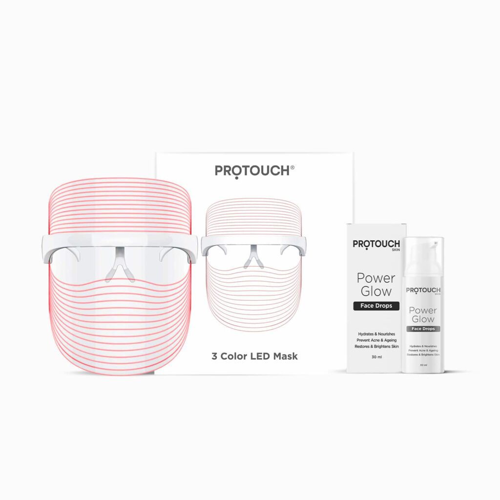 Protouch GLOW GETTER COMBO - 3 in 1 LED Face Mask and Anti Ageing & Anti Acne Power Glow Face Drops - Protouch