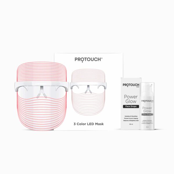 Protouch GLOW GETTER COMBO - 3 in 1 LED Face Mask and Anti Ageing & Anti Acne Power Glow Face Drops - Protouch