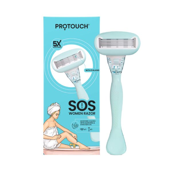 Protouch SOS Women Razor, Reusable 5-Blade Razor with Aloe Vera Comfort Strip - Protouch