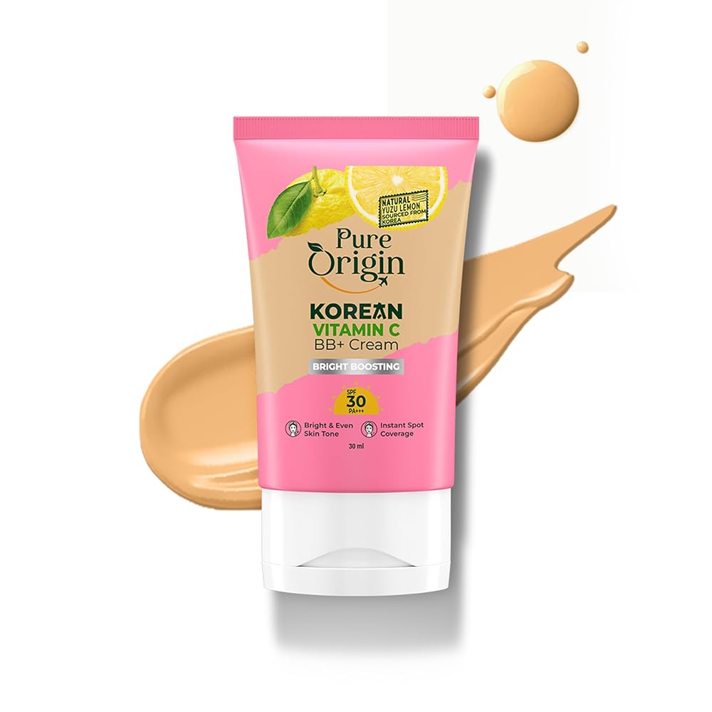 Pure Origin Korean Vitamin C Natural BB+ Cream | Instant Spot Coverage | Matte-finish | Long Lasting & Hydrating | Full Coverage for Daily Use | Light Make-Up Glow | For All...