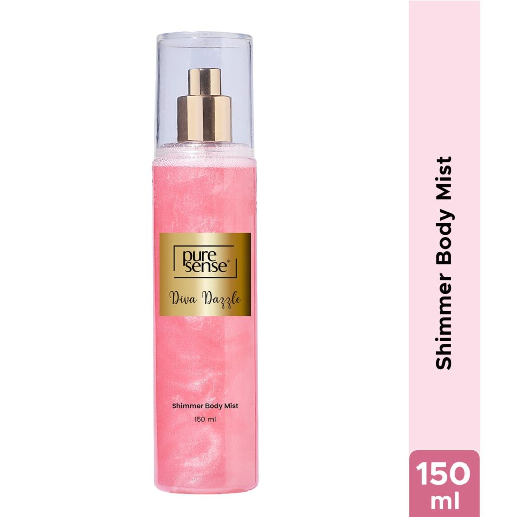 puresense Diva Dazzle Body Mist With Gold Shimmer Jasmin & Cocoa (150 ml) - puresense