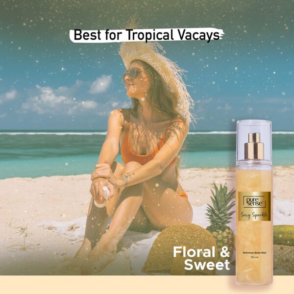 puresense Sexy Sparkle Body Mist With Gold Shimmer Jasmin Cocoa (150 ml) - puresense
