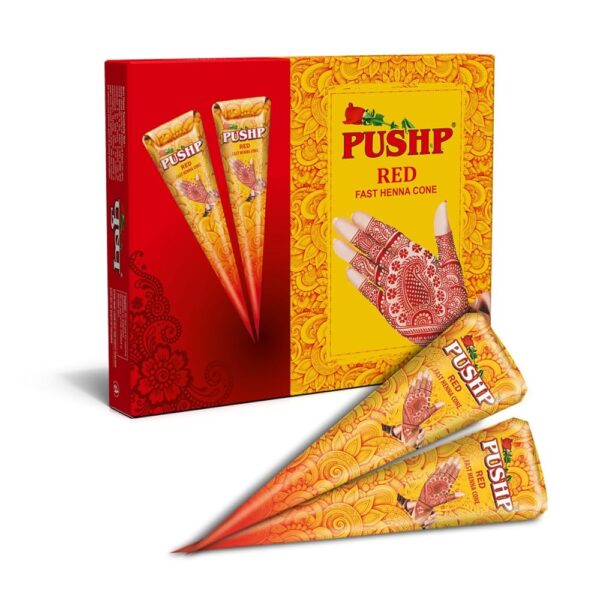 Pushp Henna Fast Cone Red | Instant Mehendi, Instant Mehndi Cone, Instant Mehandi, Red Mehndi Design, Instant Henna Pack of 12