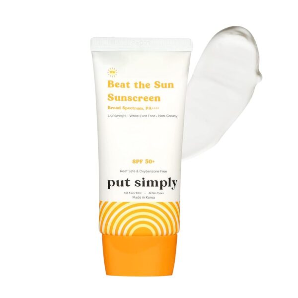 Put Simply Korean BroadSpectrum Sunscreen SPF 50 PA++++ | For Dry, Oily & Sensitive Skin | Niacinamide & Ceramides | No White-Cast, Lightweight, Non-greasy & Photostable | For...