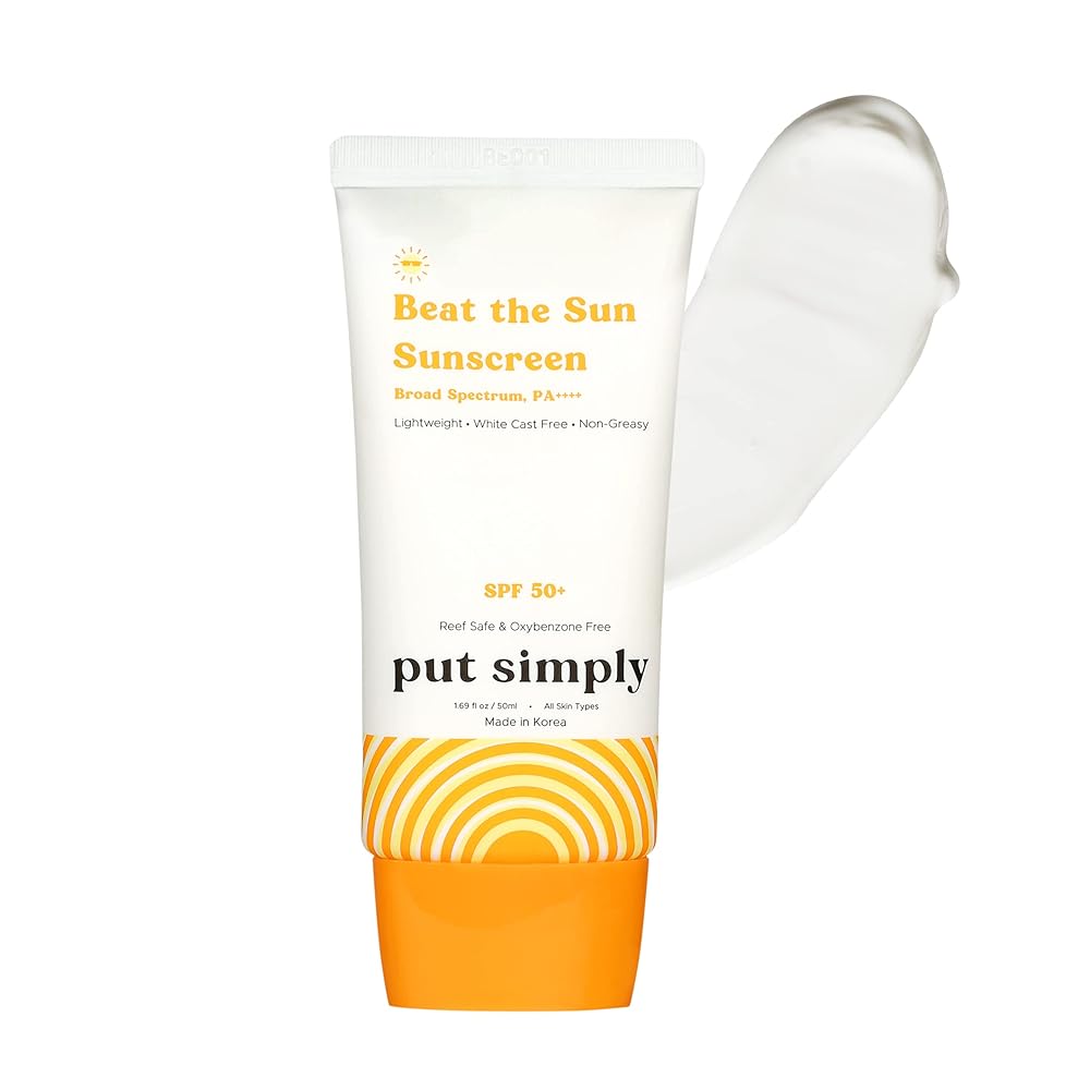 Put Simply Korean BroadSpectrum Sunscreen SPF 50 PA++++ | For Dry, Oily & Sensitive Skin | Niacinamide & Ceramides | No White-Cast, Lightweight, Non-greasy & Photostable | For...