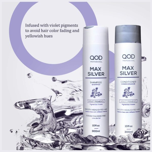 QOD Professional Max Silver Shampoo & Conditioner (300 ml) (Combo of 2) - QOD Professional