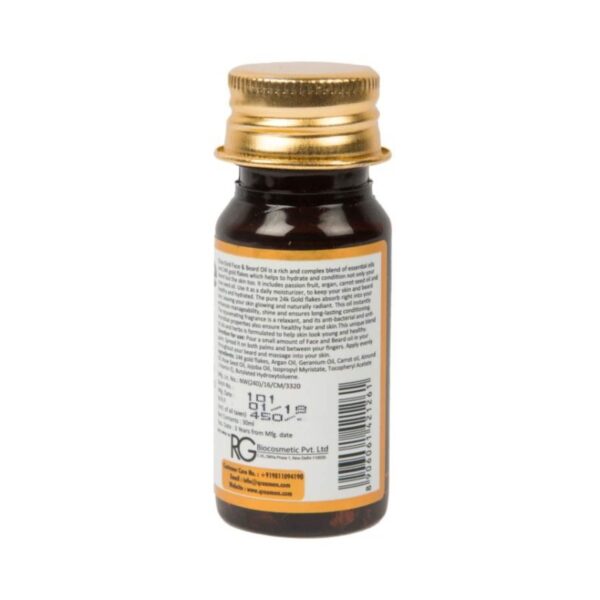 Qraa Men Luxurious Gold Face and Beard Oil (30 ml) - Qraamen
