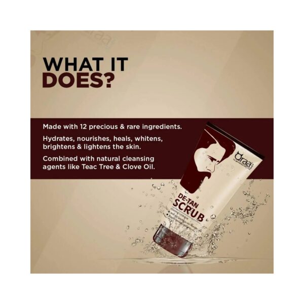 Qraamen De-Tan Face Pack (120g) & Scrub Essentials For Men (100 g) Combo - Qraa