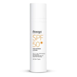 Raaga Professional SPF 50 Sunscreen Lotion | PA++++, UVA + UVB Protection, Anti Tan Activities, Non-Greasy Feel, Water and Sweat Proof Technology (55 ml)