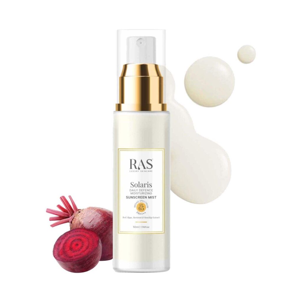 Ras Luxury Skincare Solaris Daily Defence Sunscreen Mist With SPF 65 For Face & Body (50 ml) - Ras Luxury Skincare