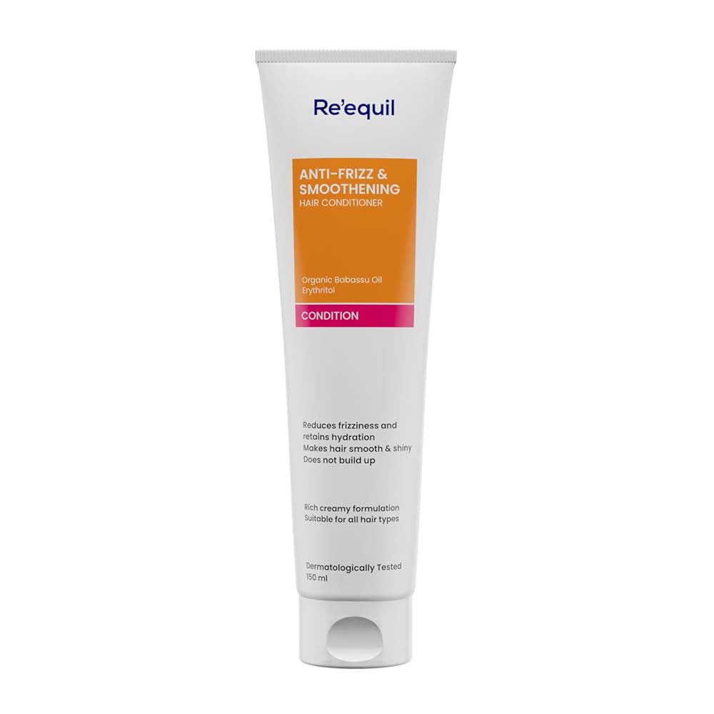 RE' EQUIL Anti Frizz & Smoothening With Babassu Oil | Tames Frizz & Hydrates Dry Hair | Protein & Silicone Free | All Hair Types | 150 Ml,1 Count
