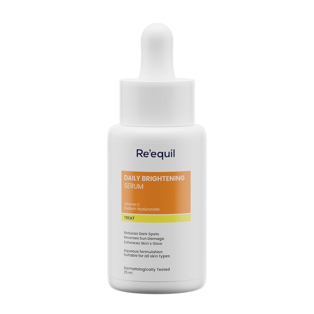 RE' EQUIL Daily Brightening Serum | 10% Vitamin C Serum | Reduces Dark Spots | Reverses Sun Damage | Enhances Skin's Glow | For All Skin Types | 25 Ml