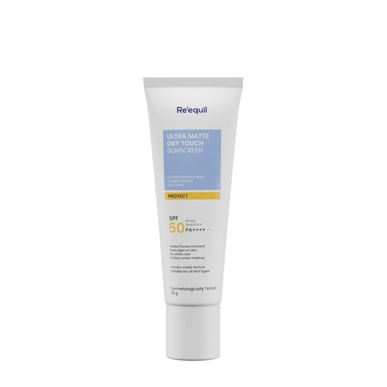 Re' Equil Ultra Matte Dry Touch Sunscreen Gel Spf 50 Pa++++, Water Resistant With Zinc Oxide And Titanium Dioxide 20G