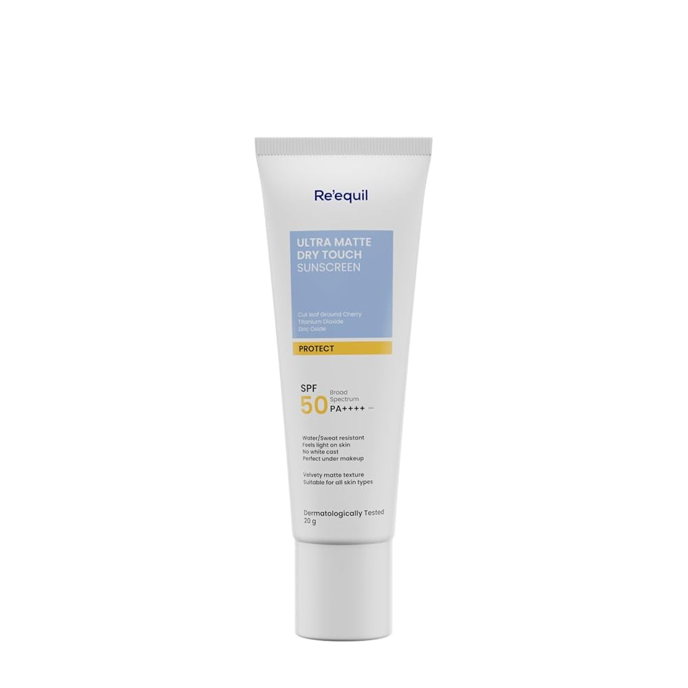 Re' Equil Ultra Matte Dry Touch Sunscreen Gel Spf 50 Pa++++, Water Resistant With Zinc Oxide And Titanium Dioxide 20G
