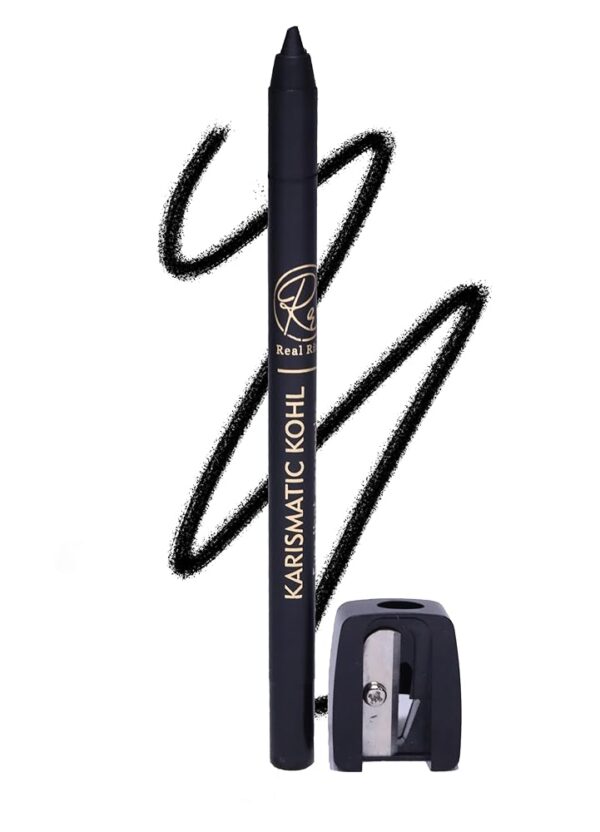 Real Ritual Karismatic Kohl, Black, Smudgeproof, Longwear 24 hour Kajal, with Almond Oil,Vitamin E and Free Sharpener