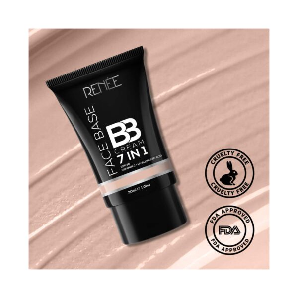 RENEE 7-In-1 Face Base BB Cream SPF 30 - B02 Peanut (30ml) - RENEE