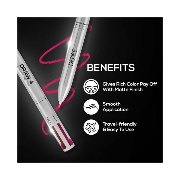 Renee Cosmetics Draw 4 4-In-1 Lip Liner (0.4 g) - RENEE