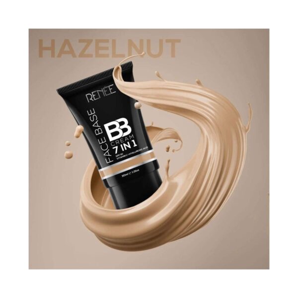 Renee Cosmetics Face Base 7 in 1 BB Cream with SPF 30 - B07 Hazelnut 30Ml - RENEE