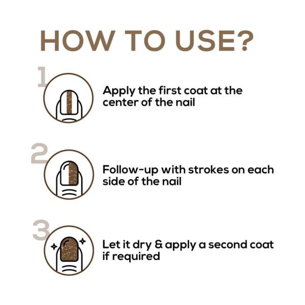 Renee Cosmetics Glitterati Nail Paint - Ecru Brown (10 ml) - RENEE