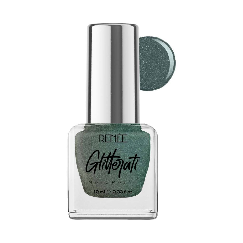Renee Cosmetics Glitterati Nail Paint - Enchanted Fern (10 ml) - RENEE