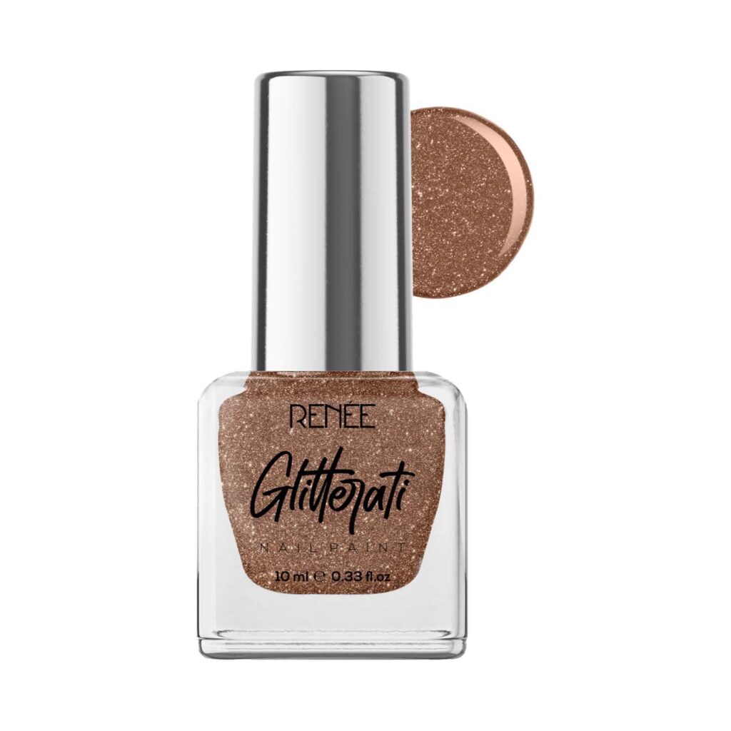 Renee Cosmetics Glitterati Nail Paint - Rose Beige (10 ml) - RENEE