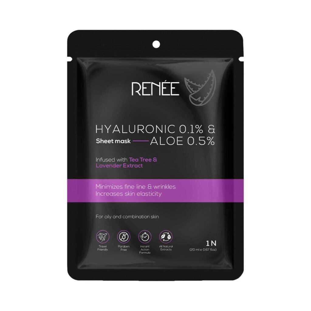 RENEE Cosmetics Hyaluronic Acid & Aloe Sheet Mask (20 ml) - RENEE