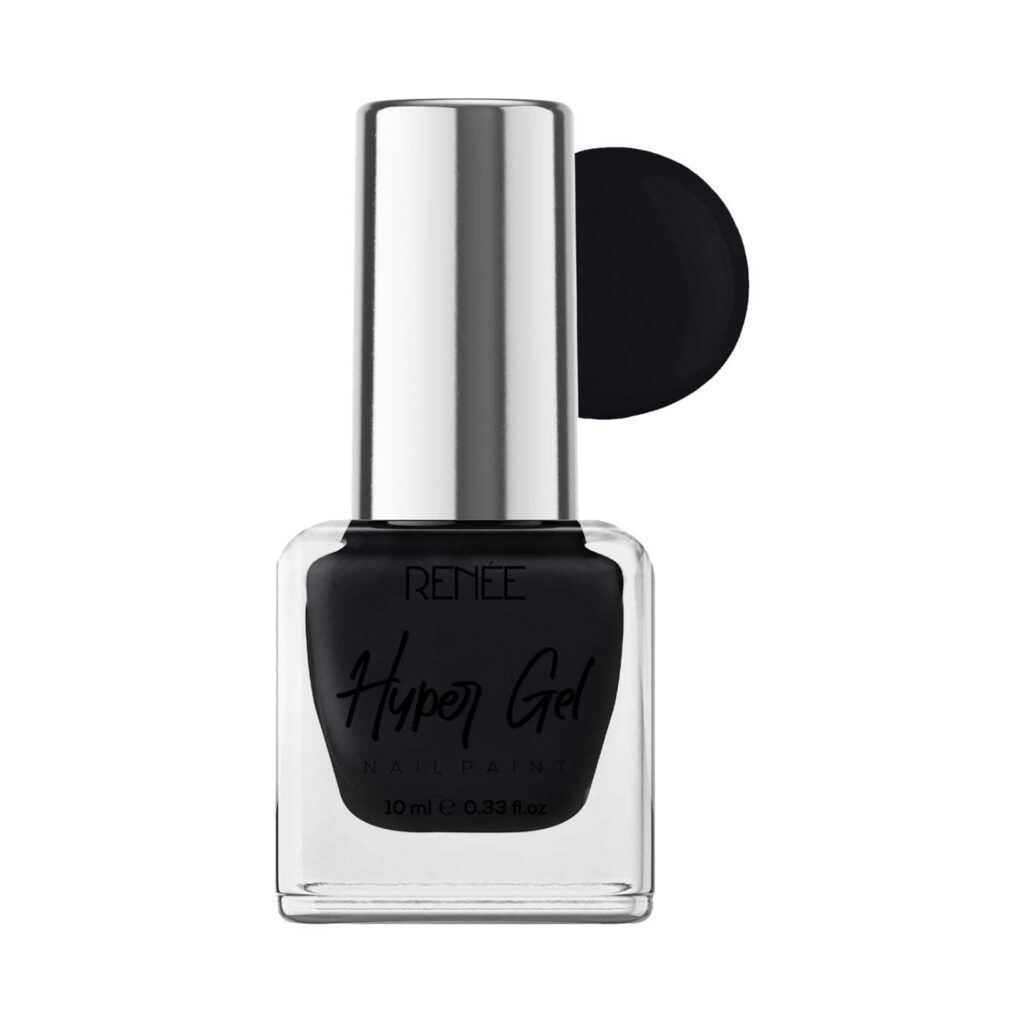 Renee Cosmetics Hyper Gel Nail Paint - Onyx Black (10 ml) - RENEE