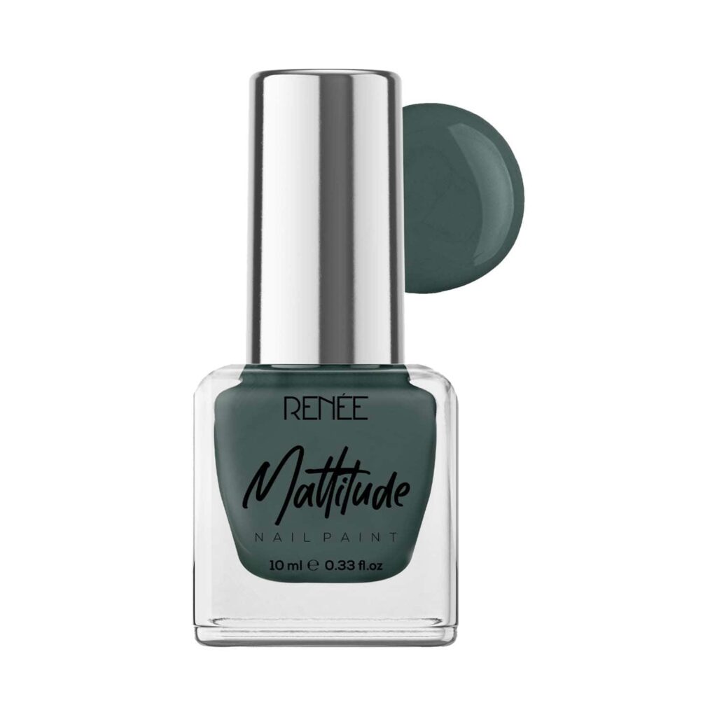 Renee Cosmetics Mattitude Nail Paint - Algae Green (10 ml) - RENEE