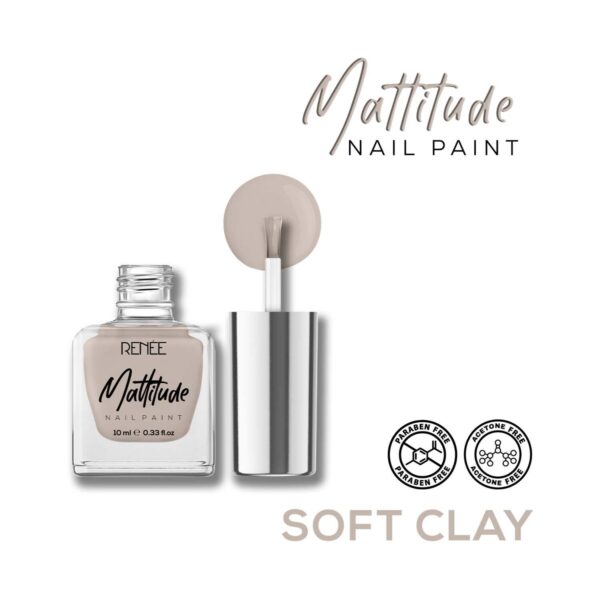 Renee Cosmetics Mattitude Nail Paint - Soft Clay (10 ml) - RENEE