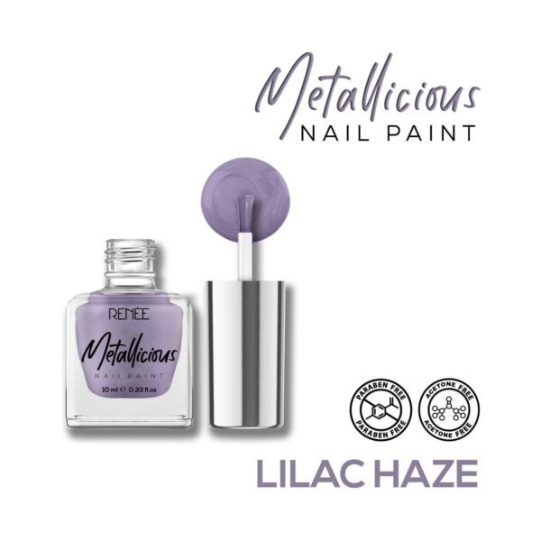 Renee Cosmetics Metallicious Nail Paint - Lilac Haze (10 ml) - RENEE
