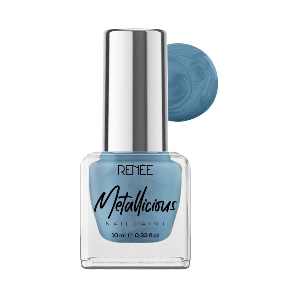 Renee Cosmetics Metallicious Nail Paint - Mermaid Aqua (10 ml) - RENEE