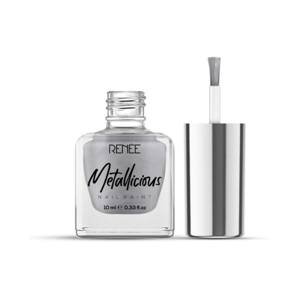 Renee Cosmetics Metallicious Nail Paint - Pebble Grey (10 ml) - RENEE